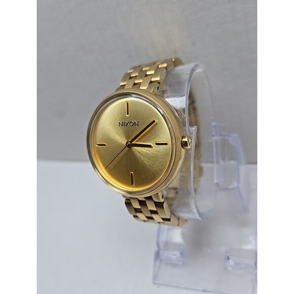 Nixon The Vix Rose All Day Gold Tone Womens Watch 35mm New Battery Size Small - Picture 2 of 11